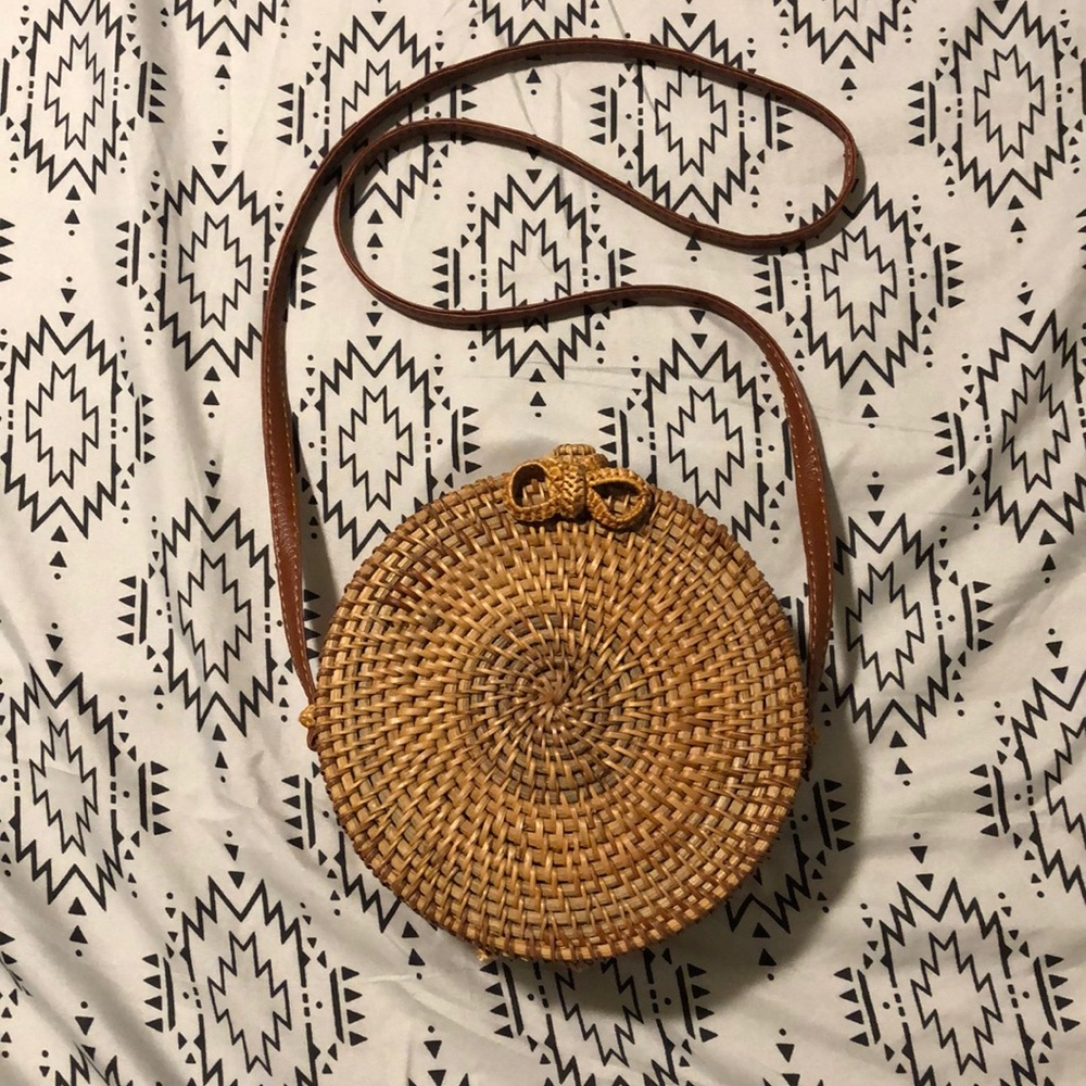 Weaved boho shoulder purse brand new